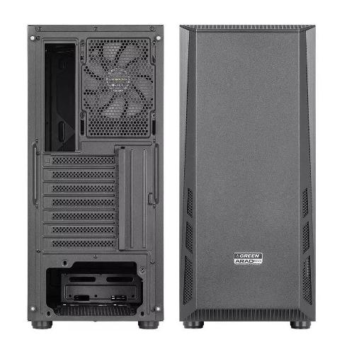 Green Arad Eco Mid Tower Gray Computer Case