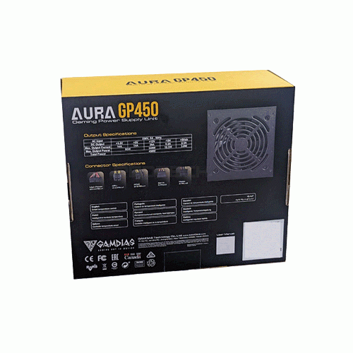 منبع تغذیه گیمدیاس مدل AURA GP450 Gamdias AURA GP450 450W Power Supply