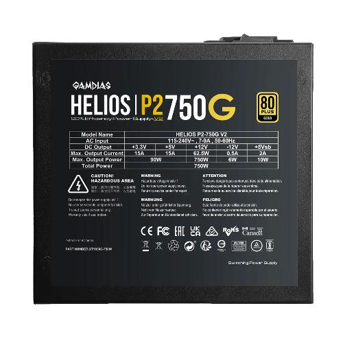 منبع تغذیه کامپیوتر گیمدیاس مدل HELIOS P2-750G V2 Gamdias HELIOS P2-750G V2 Computer Power Supply