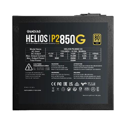 منبع تغذیه کامپیوتر گیمدیاس مدل HELIOS P2-850G V2 Gamdias HELIOS P2-850G V2 Computer Power Supply
