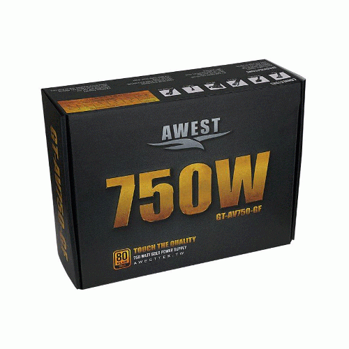 منبع تغذیه اوست GT-AV750-GF Awest GT-AV750-GF 750W 80Plus Gold Power Supply