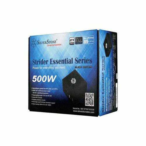 منبع تغذیه سیلوراستون Essential SST-ST50F-ES230 V2.0 SilverStone Essential SST-ST50F-ES230 V2.0 500W Power Supply