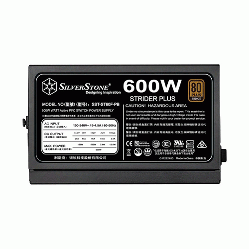 منبع تغذیه کامپیوتر سیلوراستون Strider SST-ST60F-PB SilverStone Strider SST-ST60F-PB 600W Power Supply