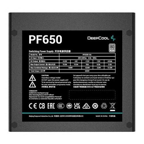 منبع تغذیه (پاور) 650 وات دیپ کول مدل PF650WH Deepcool PF650 650 WH Watt 80PLUS Certifications 230V EU White Power Supply