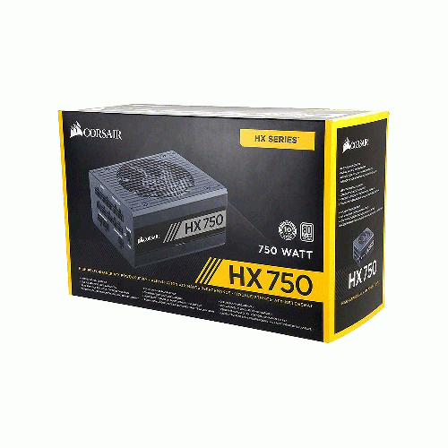 پاور 750 وات کورسیر مدل HX750 Platinum Full Modular corsair HX750 Platinum Full Modular 750W Power Supply