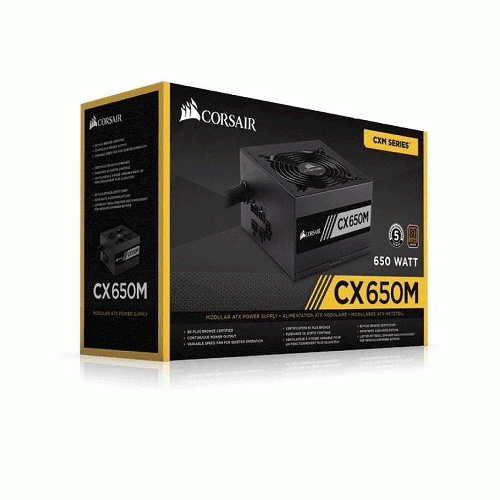 پاور 650 وات کورسیر مدل CX650M Bronze Semi Modular corsair CX650M Bronze Semi Modular 650W Power Supply