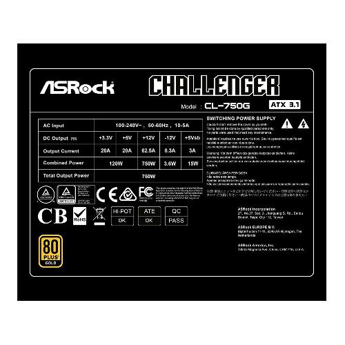 ASRock CL-750G Power Supply