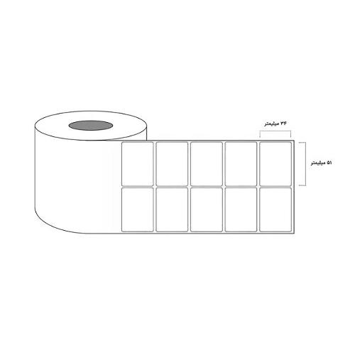 Double-row white PVC label, size 51x34 mm