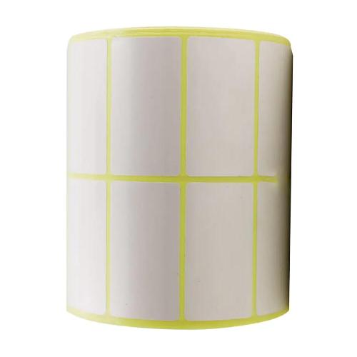 Double-row white PVC label, size 51x34 mm