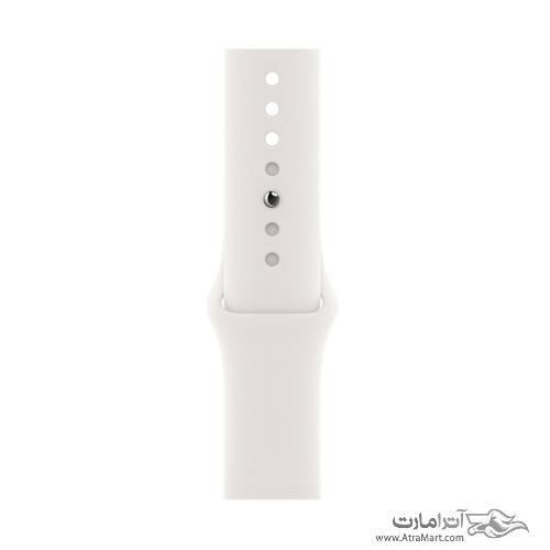 Apple Watch Series 6 44mm Silver Aluminum Case with White Sport Band