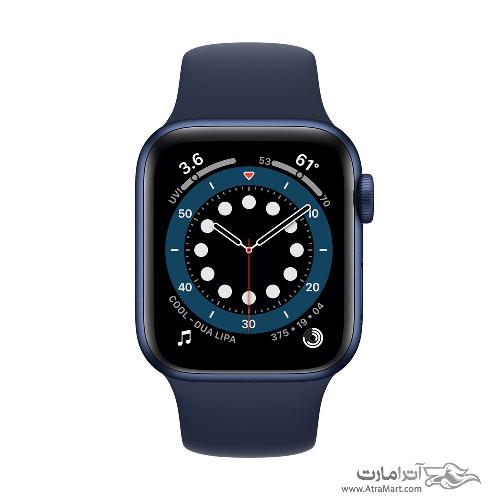 ساعت هوشمند اپل واچ سری 6 مدل 40mm Blue Aluminum Case با بند سرمه ای اسپورتی Apple Watch Series 6 40mm Blue Aluminum Case with Deep Navy Sport Band