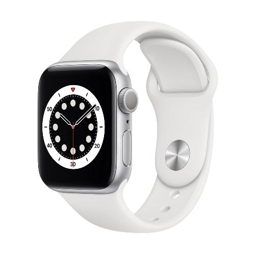 Apple Watch Series 6 40mm Silver Aluminum Case with White Sport Band