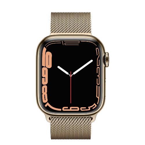 Apple Watch Series 7 GPS 41mm Gold Stainless Steel Case with Milanese Loop