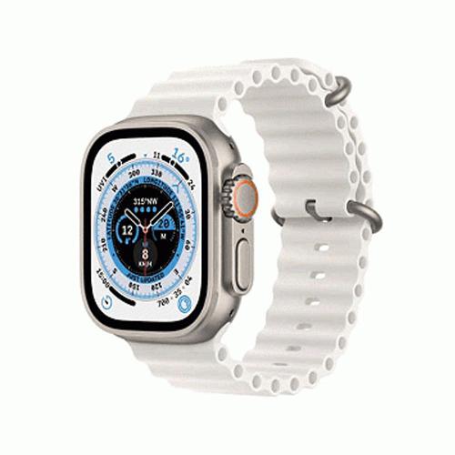 Apple Watch Ultra 49mm Titanium Case with White Ocean Band