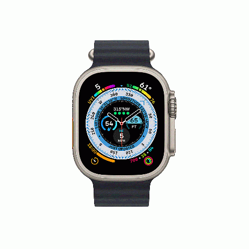 ساعت هوشمند اپل سری Ultra بدنه تیتانیومی 49 میلمتری با بند Midnight Ocean Band Apple Watch Ultra 49mm Titanium Case with Midnight Ocean Band