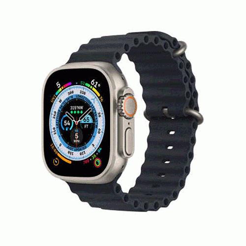 ساعت هوشمند اپل سری Ultra بدنه تیتانیومی 49 میلمتری با بند Midnight Ocean Band Apple Watch Ultra 49mm Titanium Case with Midnight Ocean Band