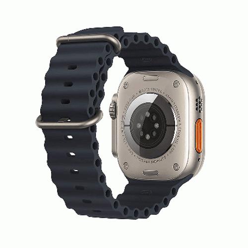 ساعت هوشمند اپل سری Ultra بدنه تیتانیومی 49 میلمتری با بند Midnight Ocean Band Apple Watch Ultra 49mm Titanium Case with Midnight Ocean Band