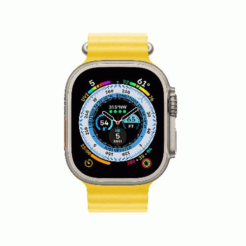 ساعت هوشمند اپل سری Ultra بدنه تیتانیومی 49 میلمتری با بند Yellow Ocean Band Apple Watch Ultra 49mm Titanium Case With Yellow Ocean Band