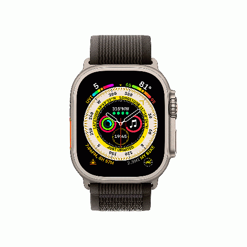 ساعت هوشمند اپل سری Ultra بدنه تیتانیومی 49 میلمتری با بند Blue/Gray Trail Loop Apple Watch Ultra 49mm Titanium Case With Blue/Gray Trail Loop