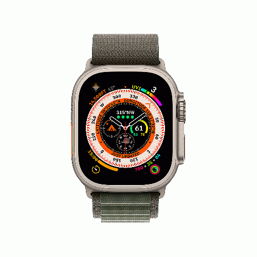 ساعت هوشمند اپل سری Ultra بدنه تیتانیومی 49 میلمتری با بند Green Alpine Loop Apple Watch Ultra 49mm Titanium Case With Green Alpine Loop
