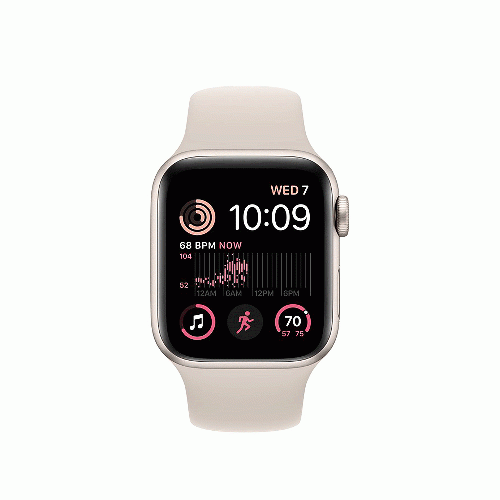 ساعت هوشمند اپل سری SE 2022 بدنه آلومینیومی استارلایت 44 میلمتری Apple Watch Series SE 2022 44mm Starlight