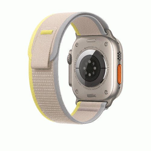 ساعت هوشمند اپل سری Ultra بدنه تیتانیومی 49 میلمتری با بند Yellow/Beige Trail Loop Apple Watch Ultra 49mm Titanium Case with Yellow/Beige Trail Loop