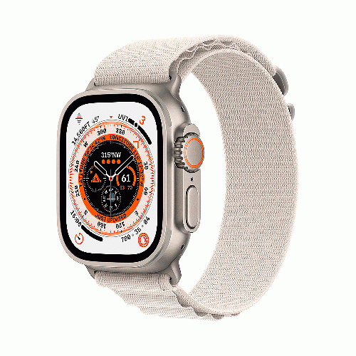 Apple Watch Ultra 49mm Titanium Case With Starlight Alpine Loop