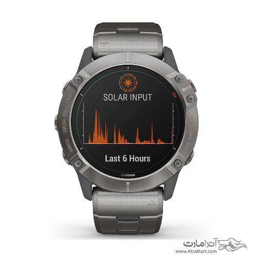 ساعت گارمین مدل Fenix 6X Pro Solar Edition titanium with vented titanium bracelet Garmin Fenix 6X Pro Solar Edition titanium with vented titanium bracelet Watch 010-02157-24