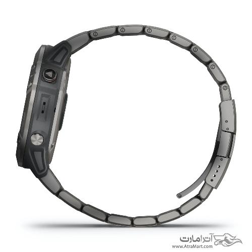 ساعت گارمین مدل Fenix 6X Pro Solar Edition titanium with vented titanium bracelet Garmin Fenix 6X Pro Solar Edition titanium with vented titanium bracelet Watch 010-02157-24