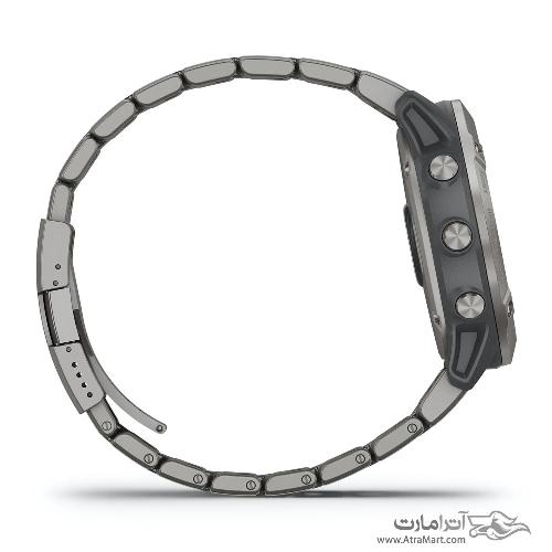 ساعت گارمین مدل Fenix 6X Pro Solar Edition titanium with vented titanium bracelet Garmin Fenix 6X Pro Solar Edition titanium with vented titanium bracelet Watch 010-02157-24