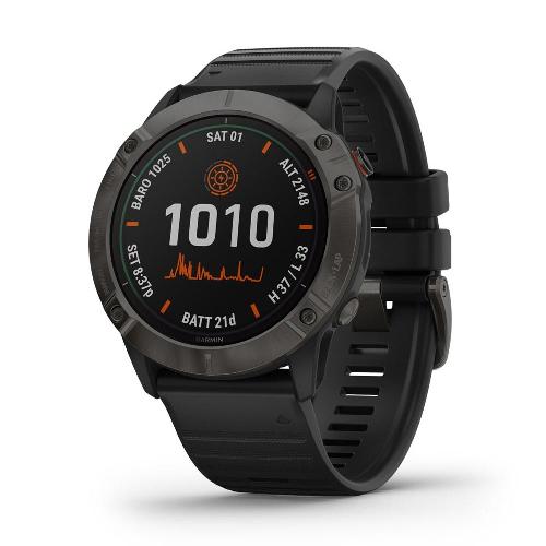 Garmin Fenix 6X Pro Solar Edition ​titanium carbon grey DLC watch 010-02157-21