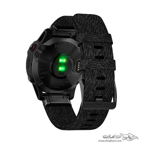 ساعت گارمین مدل Fenix 6 Pro and Sapphire Editions Black DLC with heathered black nylon band Garmin Fenix 6 Pro and Sapphire Editions Black DLC with heathered black nylon band watch 010-02158-17