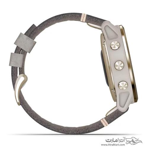 ساعت گارمین مدل Fenix 6S Pro and sapphire edition Light Gold tone with Shale Gray Leather Band Garmin Fenix 6S Pro and sapphire edition Light Gold tone with Shale Gray Leather Band watch 010-02159-40