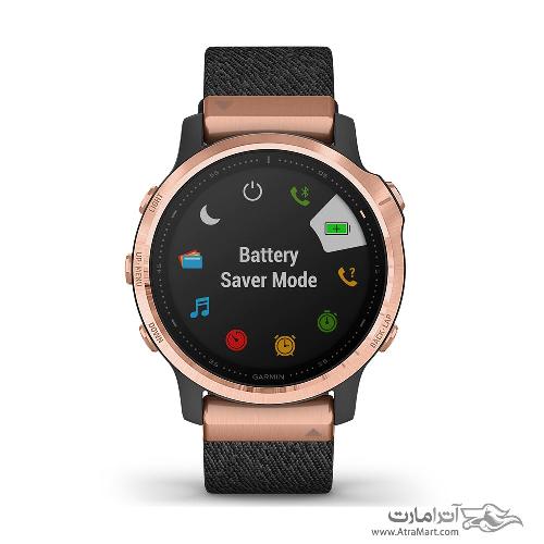 ساعت گارمین مدل Fenix 6S Pro and sapphire edition Rose Gold tone with Heathered Black Nylon Band Garmin Fenix 6S Pro and sapphire edition Rose Gold tone with Heathered Black Nylon Band watch 010-02159-37