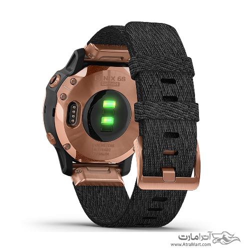 ساعت گارمین مدل Fenix 6S Pro and sapphire edition Rose Gold tone with Heathered Black Nylon Band Garmin Fenix 6S Pro and sapphire edition Rose Gold tone with Heathered Black Nylon Band watch 010-02159-37