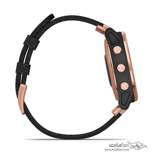 ساعت گارمین مدل Fenix 6S Pro and sapphire edition Rose Gold tone with Heathered Black Nylon Band Garmin Fenix 6S Pro and sapphire edition Rose Gold tone with Heathered Black Nylon Band watch 010-02159-37