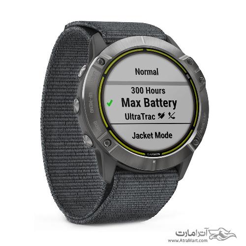 ساعت گارمین مدل Enduro Steel with Gray UltraFit Nylon Strap Garmin Enduro Steel with Gray UltraFit Nylon Strap watch 010-02408-00