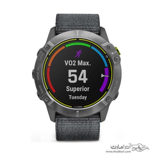 ساعت گارمین مدل Enduro Steel with Gray UltraFit Nylon Strap Garmin Enduro Steel with Gray UltraFit Nylon Strap watch 010-02408-00