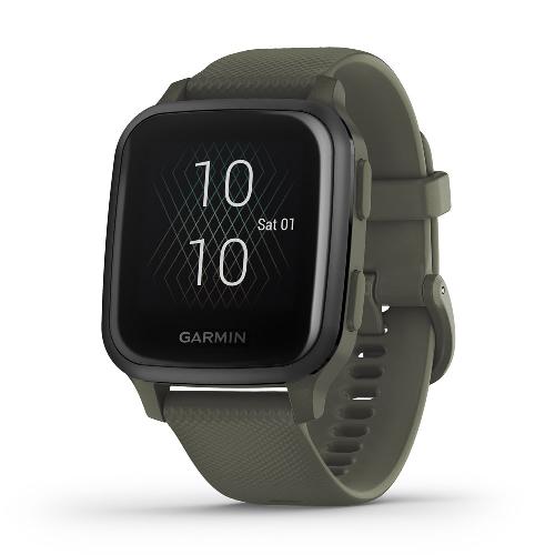 Garmin Venu Sq Music Edition Slate Aluminium Bezel with Moss Case and Silicone Band  010-02426-13