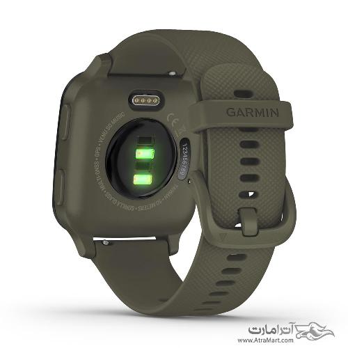 Garmin Venu Sq Music Edition Slate Aluminium Bezel with Moss Case and Silicone Band  010-02426-13
