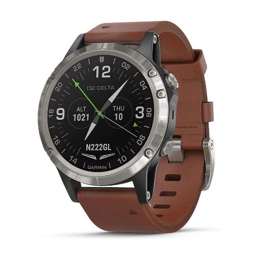 ساعت گارمین مدل D2 Delta Aviator Watch with Brown Leather Band Garmin D2 Delta Aviator Watch with Brown Leather Band 010-01988-31