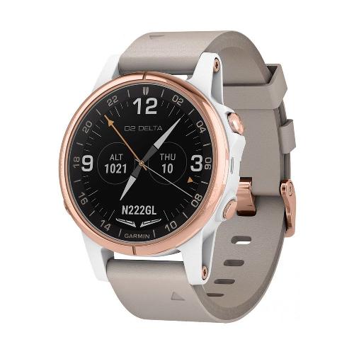 Garmin D2 Delta S Aviator Watch with Beige Leather Band 010-01987-31