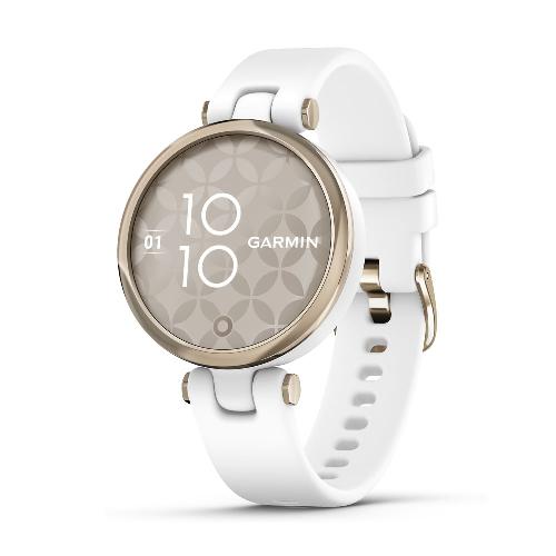Garmin Lily Cream Gold Bezel with White Case and Silicone Band 010-02384-00