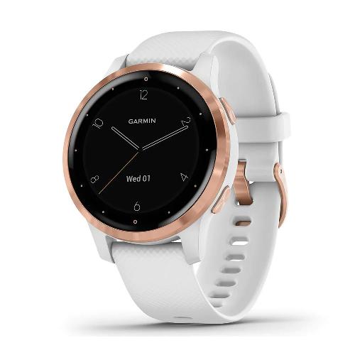 Garmin VivoActive 4S Rose Gold Stainless Steel Bezel with White Case and Silicone Band 010-02172-21