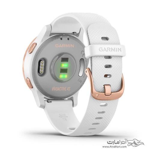 Garmin VivoActive 4S Rose Gold Stainless Steel Bezel with White Case and Silicone Band 010-02172-21