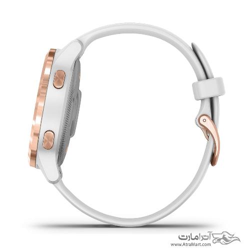 Garmin VivoActive 4S Rose Gold Stainless Steel Bezel with White Case and Silicone Band 010-02172-21
