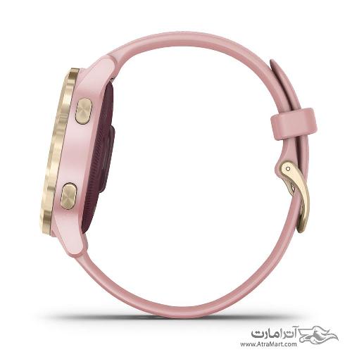 Garmin VivoActive 4S Light Gold Stainless Steel Bezel with Dust Rose Case and Silicone Band 010-02172-31