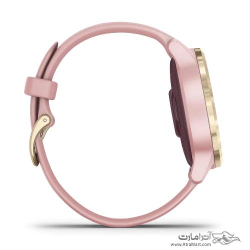 Garmin VivoActive 4S Light Gold Stainless Steel Bezel with Dust Rose Case and Silicone Band 010-02172-31