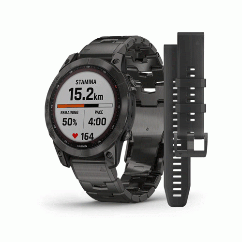 ساعت گارمین Fenix 7S Sapphire Solar Edition Carbon Grey DLC Titanium with Black Band Fenix 7S Sapphire Solar Edition Carbon Grey DLC Titanium with Black Band 010-02539-25