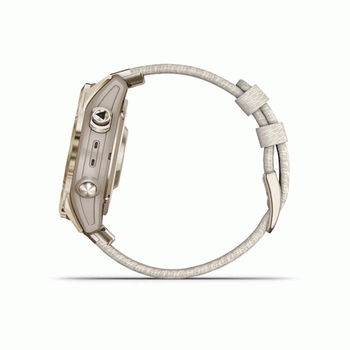 ساعت گارمین fenix 7S Sapphire Solar Cream Gold Titanium with Cream Heathered Nylon Band fenix 7S Sapphire Solar Cream Gold Titanium with Cream Heathered Nylon Band 010-02539-39